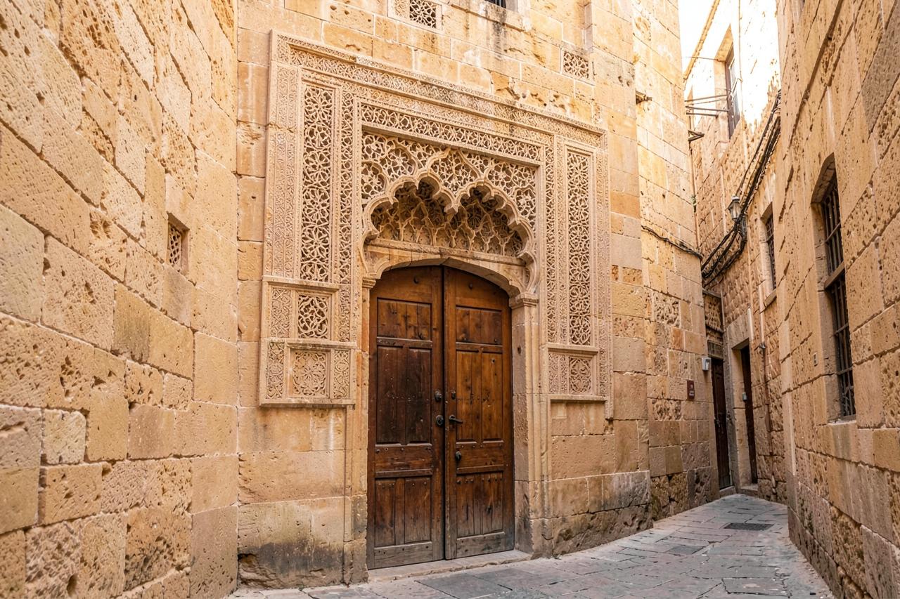 الأبواب والزخارف الحجرية